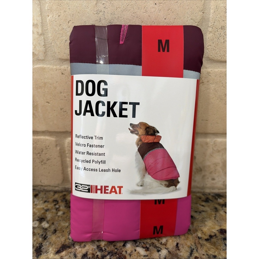 32 Degrees Heat Multicolor Reflective Water‎ Resistant Dog Jacket Medium NEW NWT